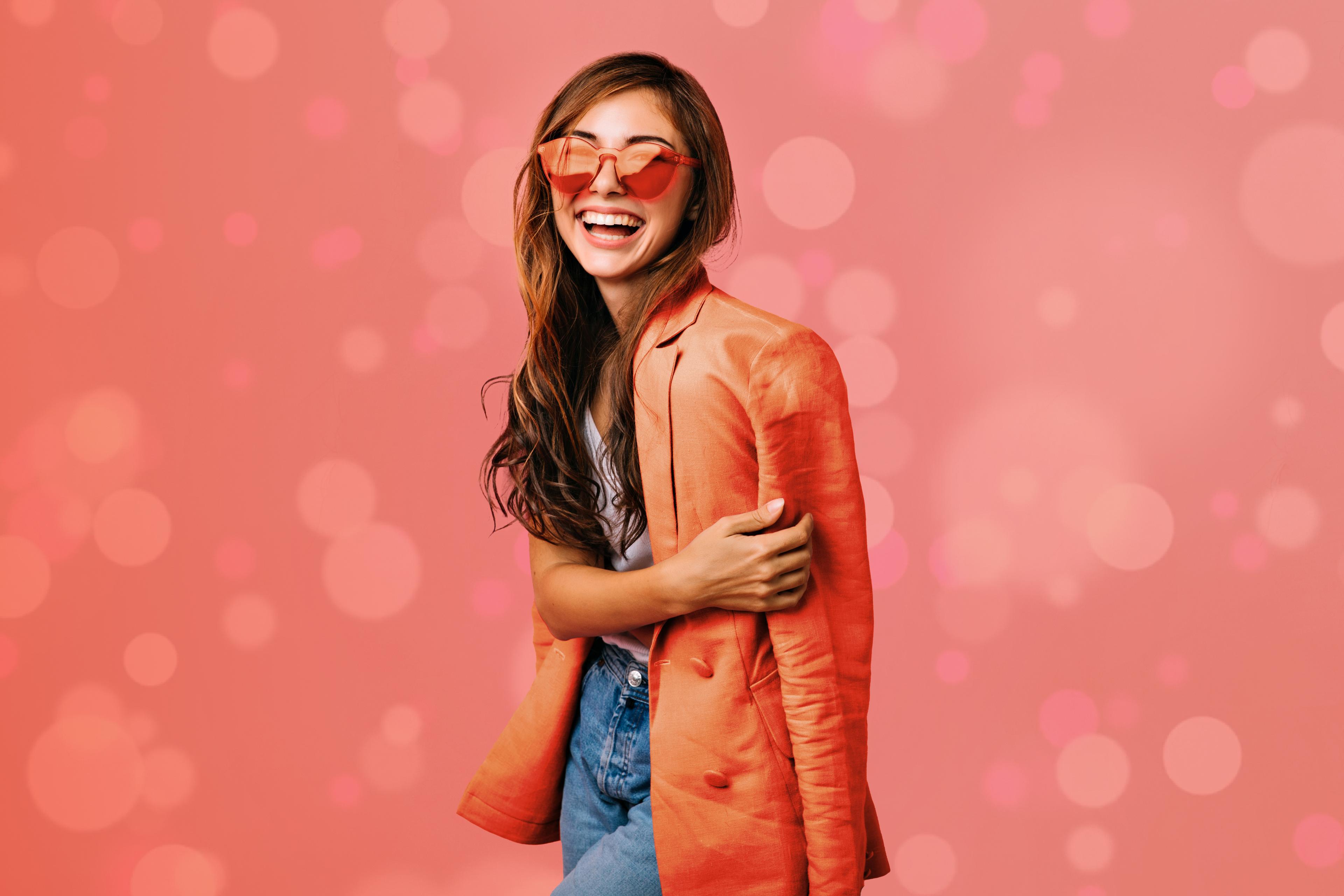 Woman smiling with glasses