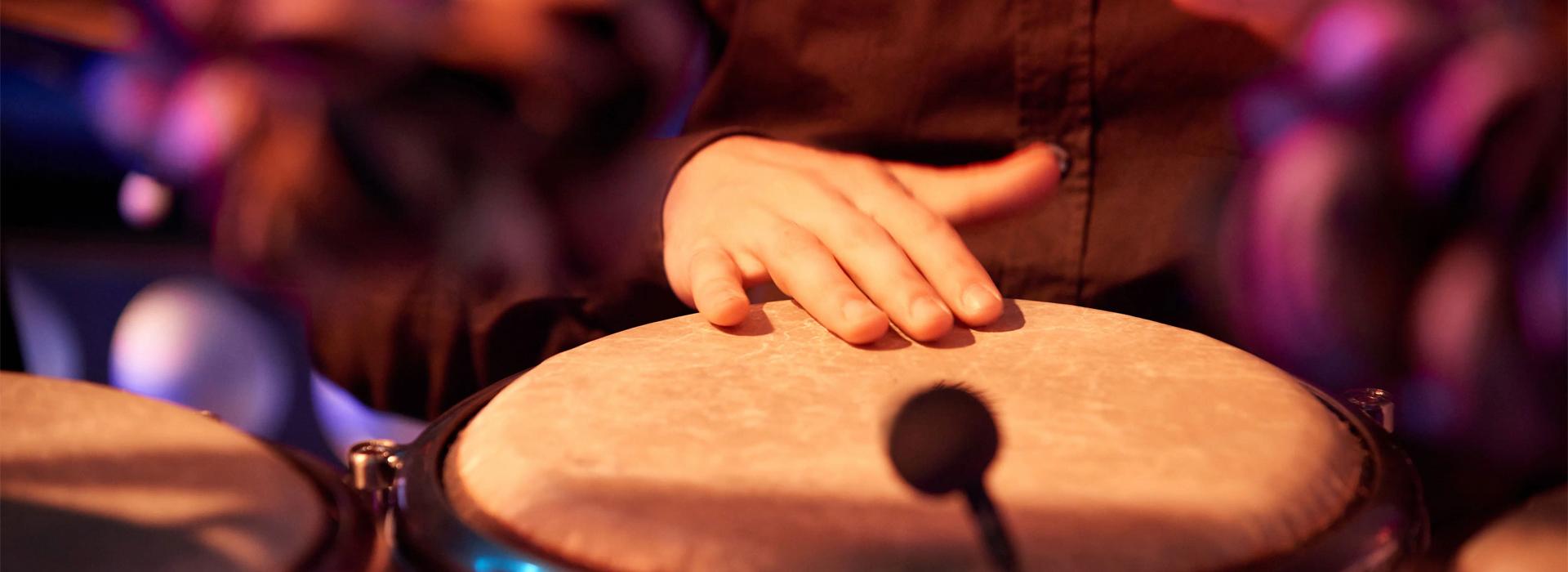 Hand on a drum