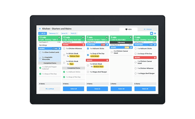 Enhance communication between front- and back-of-house teams with advanced digital order management, further optimising kitchen efficiency and overall workflow. *Available as an add-on to the Pro Bundle.